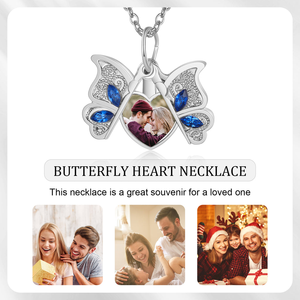 Custom Photo Butterfly Necklace