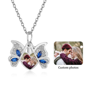 Custom Photo Butterfly Necklace