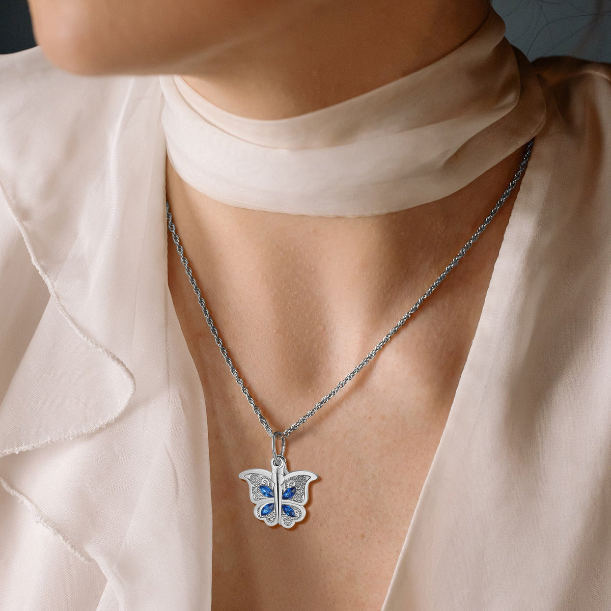 Custom Photo Butterfly Necklace