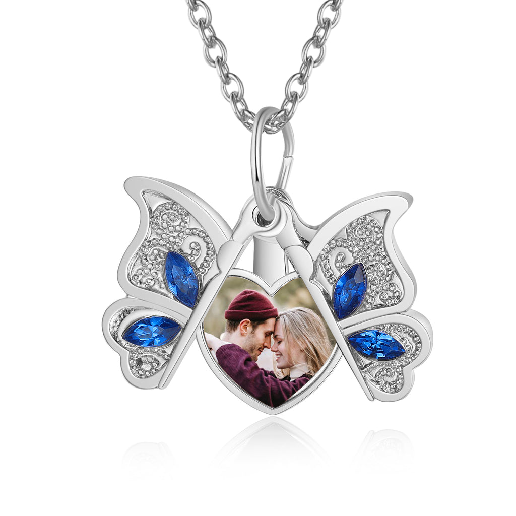 Custom Photo Butterfly Necklace