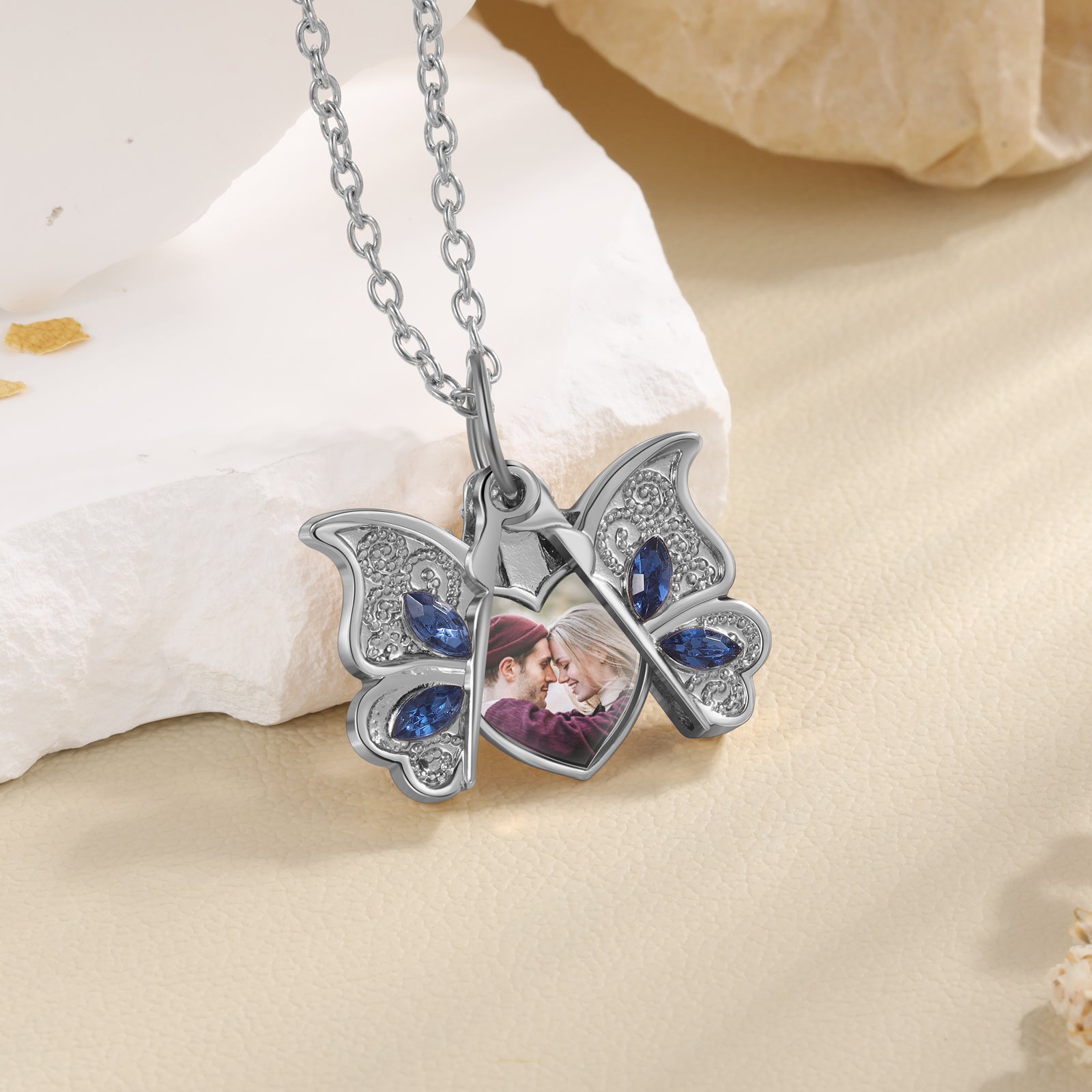 Custom Photo Butterfly Necklace