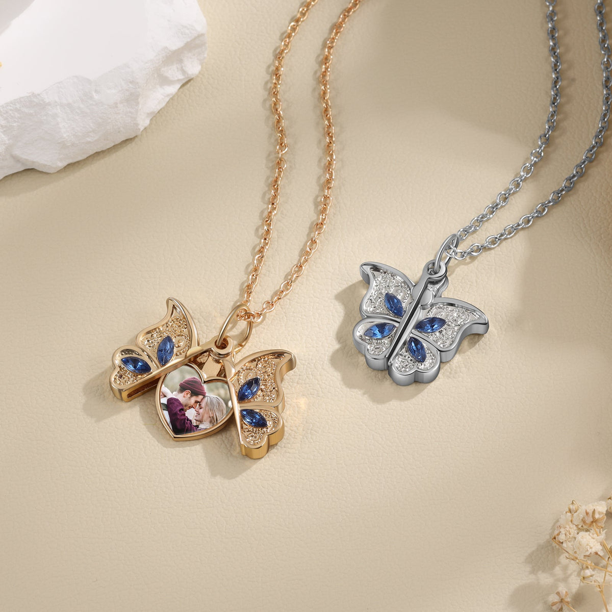 Custom Photo Butterfly Necklace