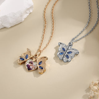 Custom Photo Butterfly Necklace