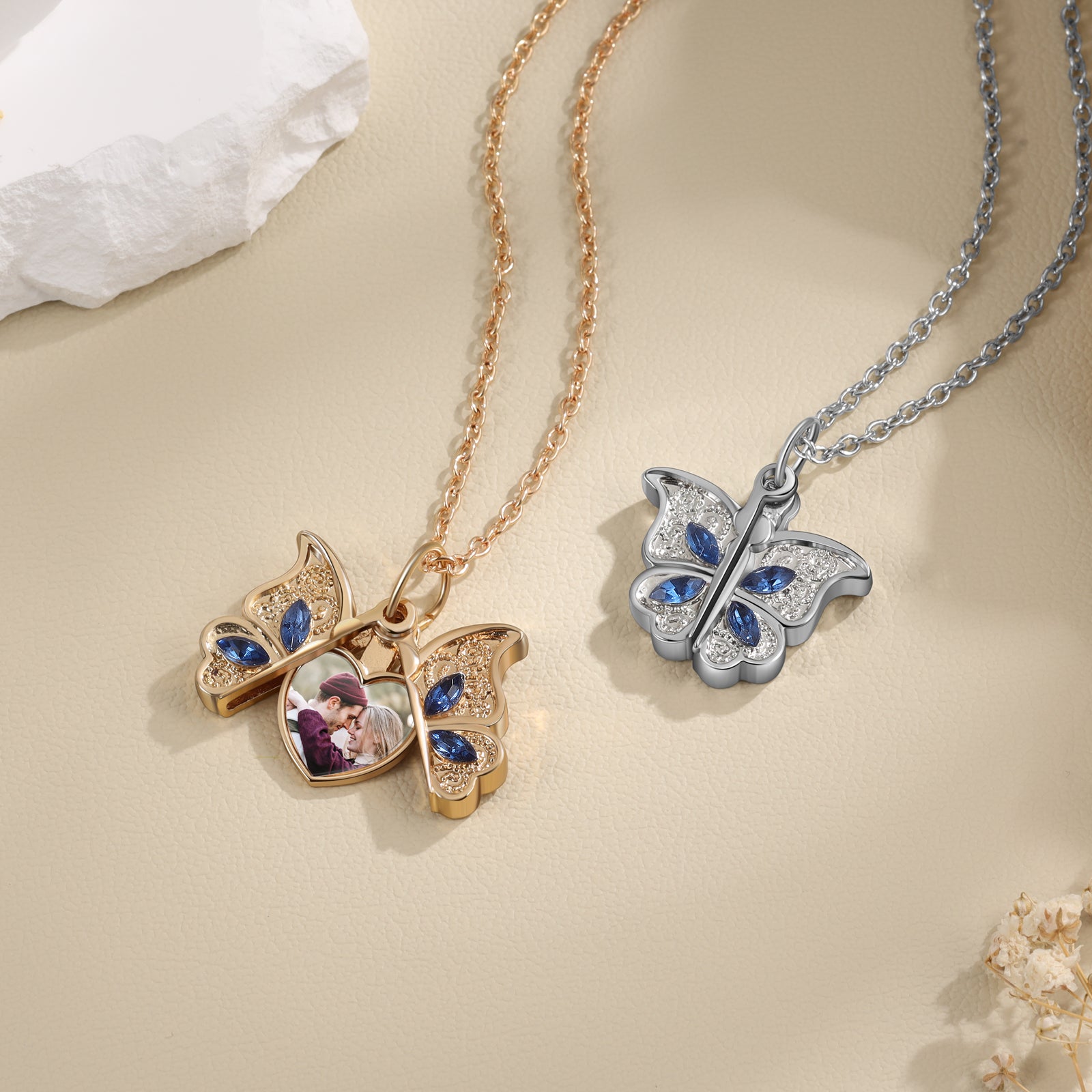 Custom Photo Butterfly Necklace