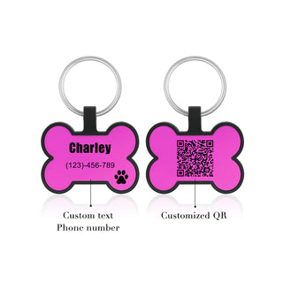 Custom QR Code Bone Dog Tag