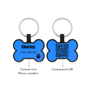 Custom QR Code Bone Dog Tag