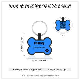 Custom QR Code Bone Dog Tag