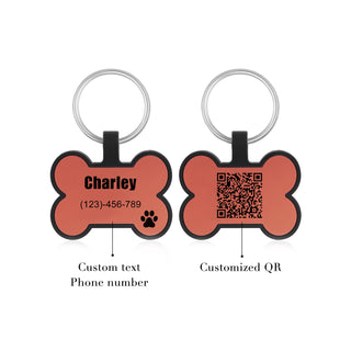 Custom QR Code Bone Dog Tag