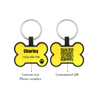 Custom QR Code Bone Dog Tag