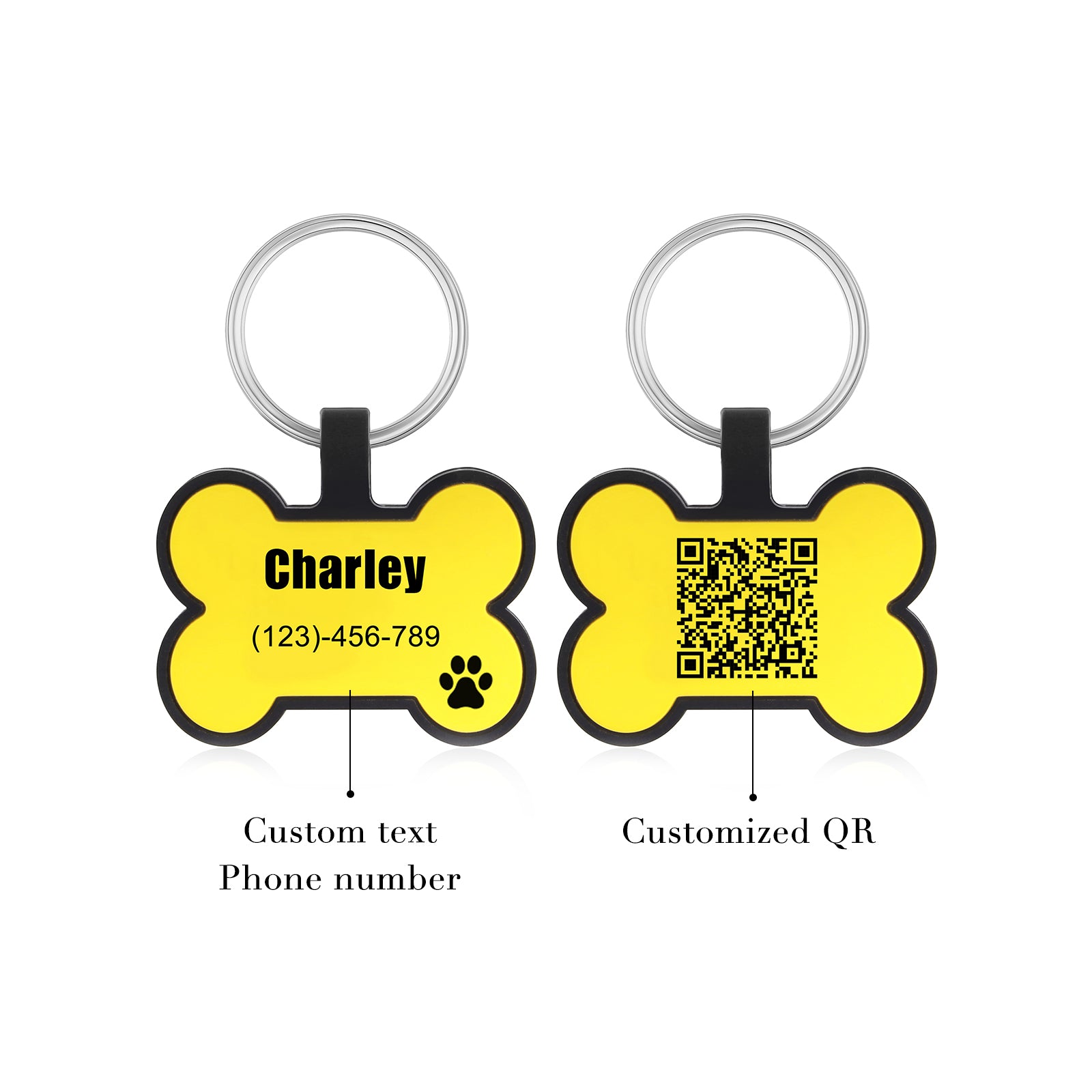 Custom QR Code Bone Dog Tag