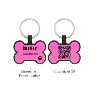 Custom QR Code Bone Dog Tag