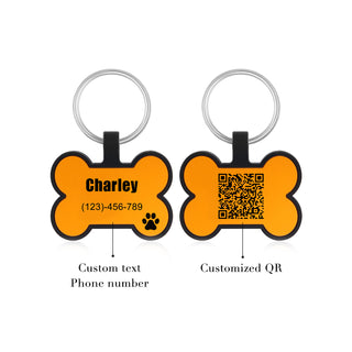 Custom QR Code Bone Dog Tag