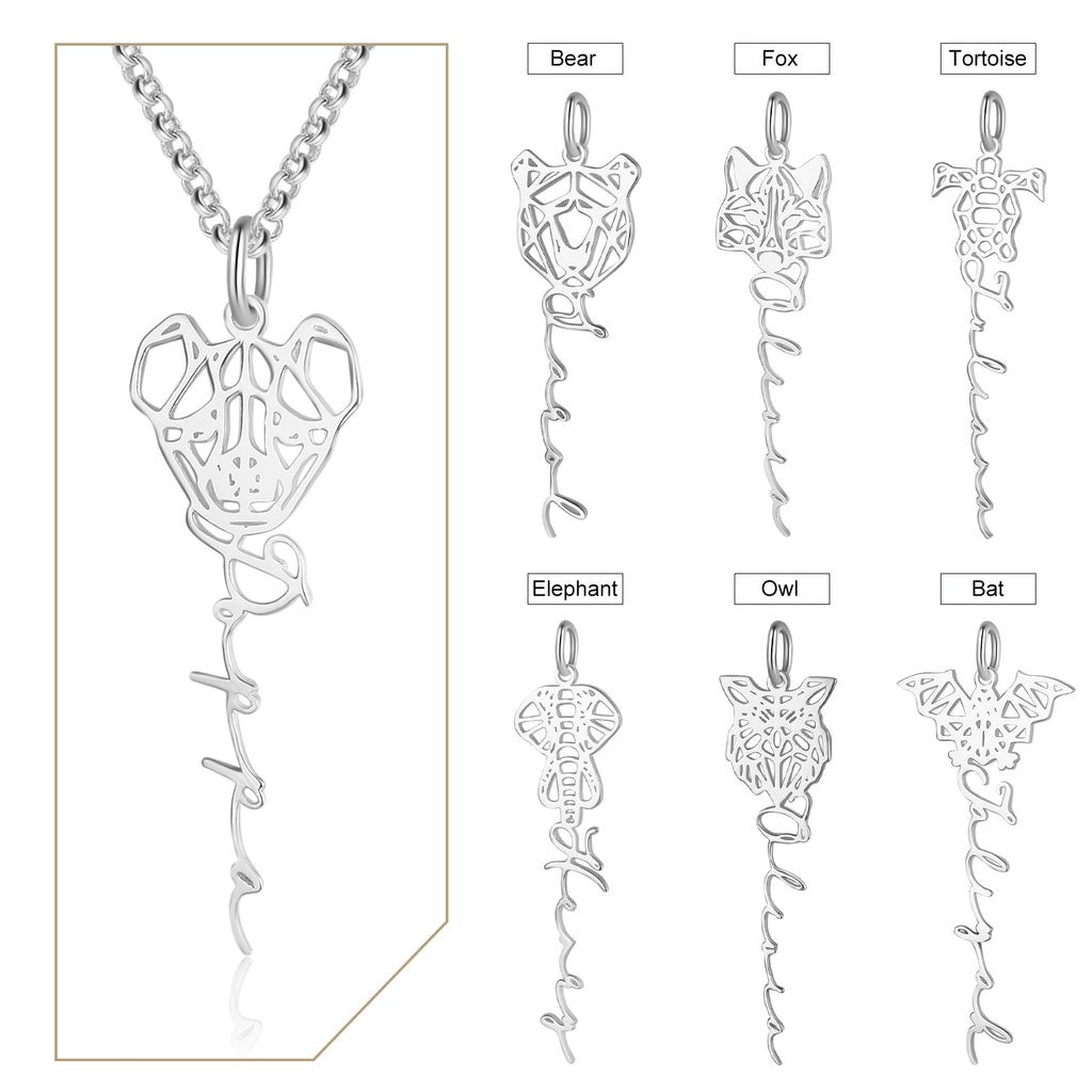 Custom Animal Name Necklace