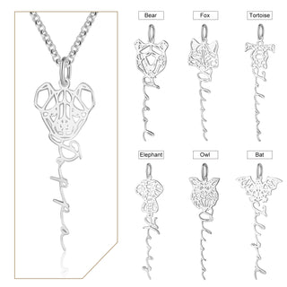 Custom Animal Name Necklace