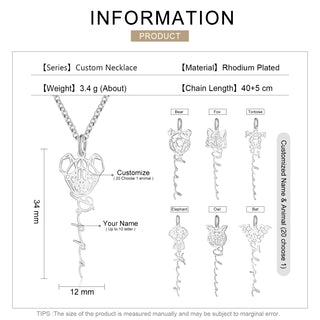 Custom Animal Name Necklace