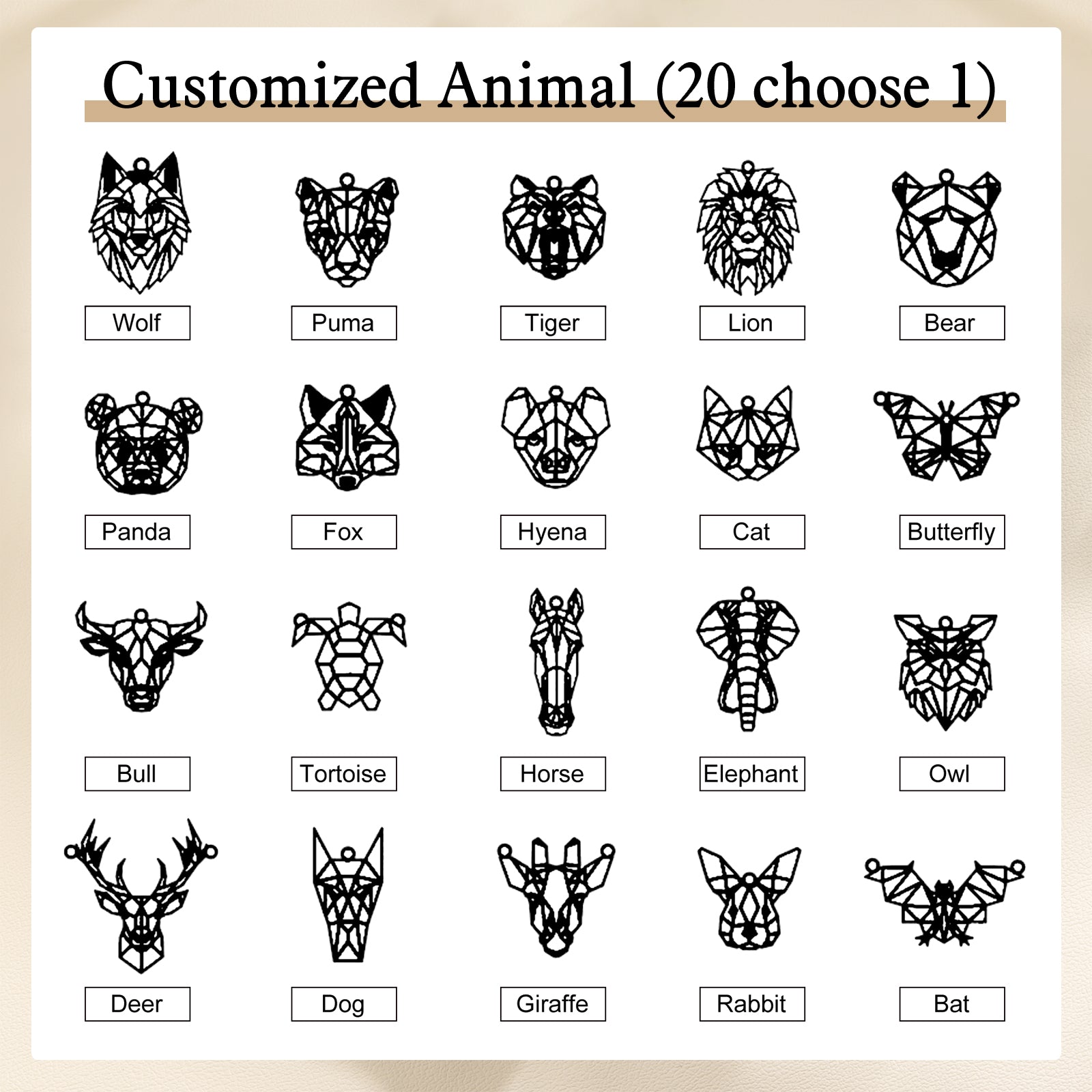 Custom Animal Name Necklace