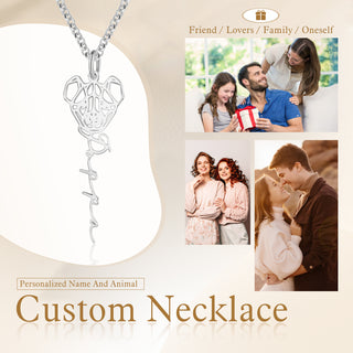 Custom Animal Name Necklace