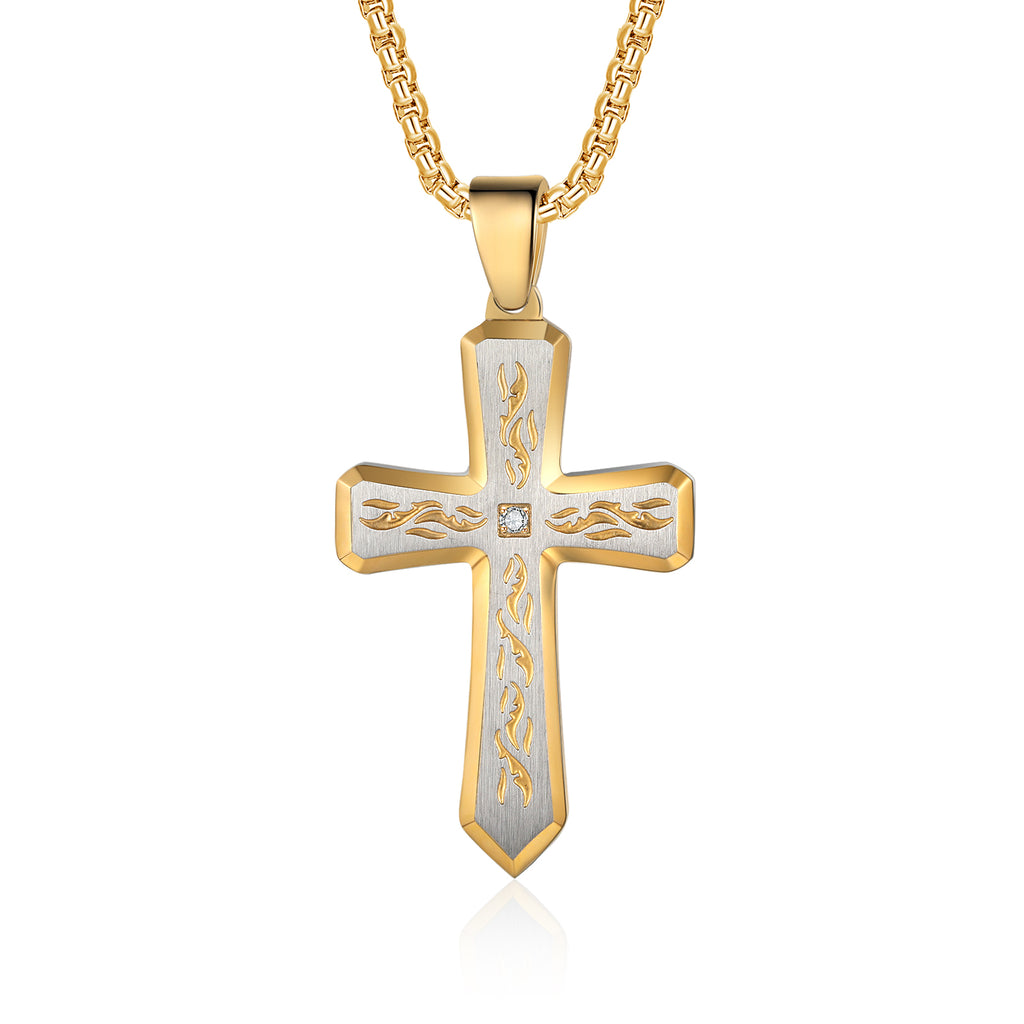 Custom Name Cross Men Necklace