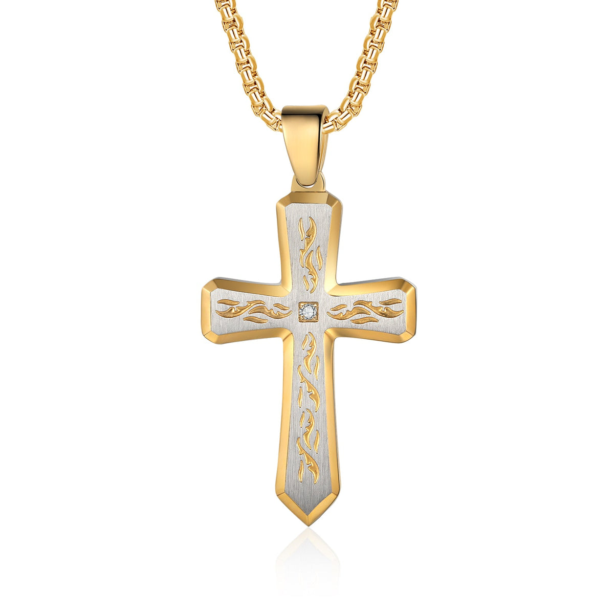 Custom Name Cross Men Necklace