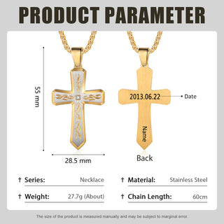 Custom Name Cross Men Necklace