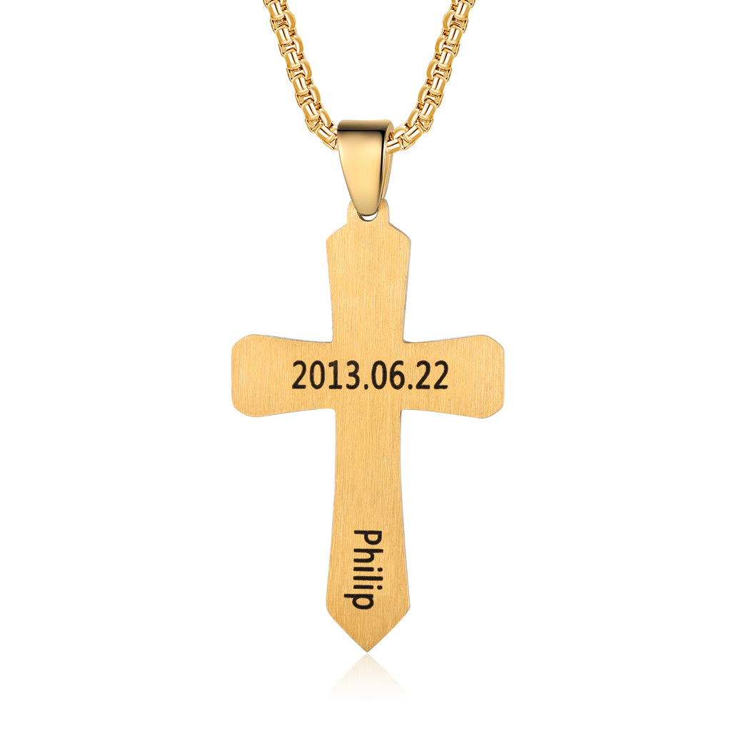 Custom Name Cross Men Necklace