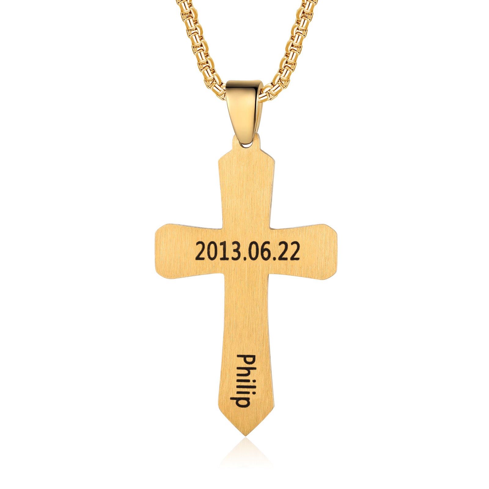 Custom Name Cross Men Necklace