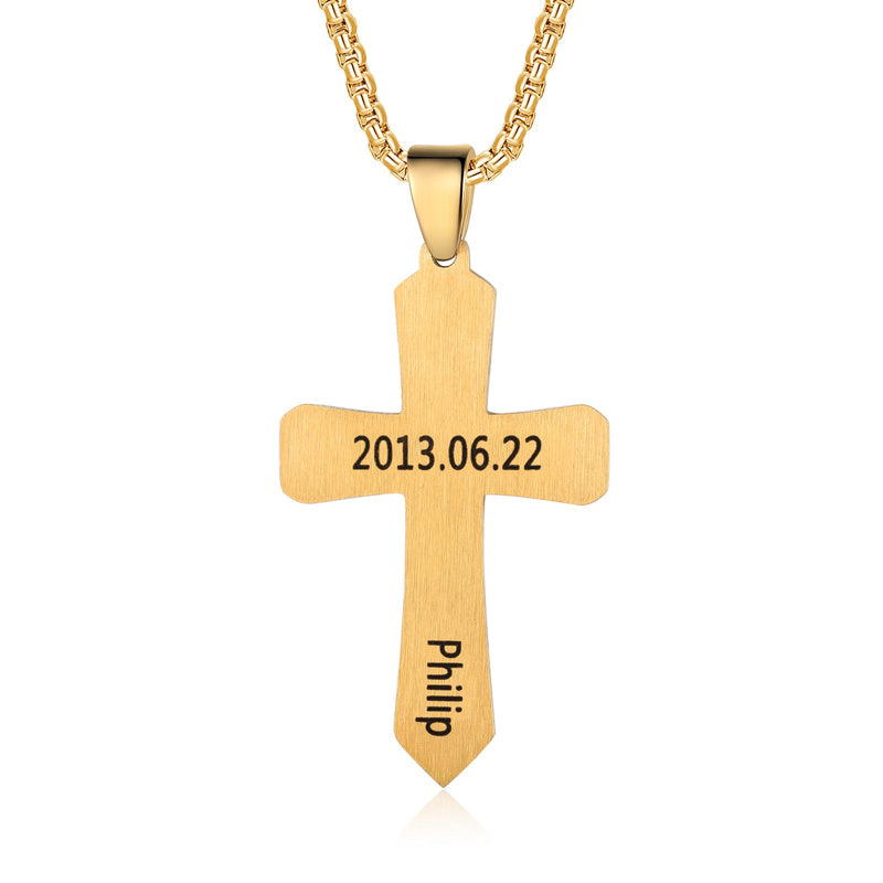 Custom Name Cross Men Necklace