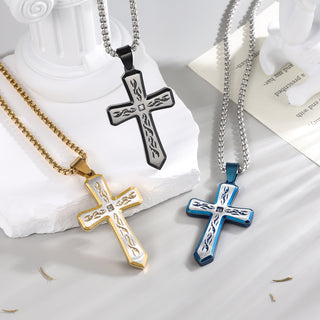Custom Name Cross Men Necklace