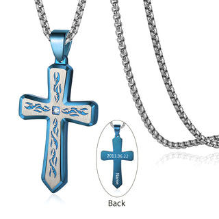 Custom Name Cross Men Necklace