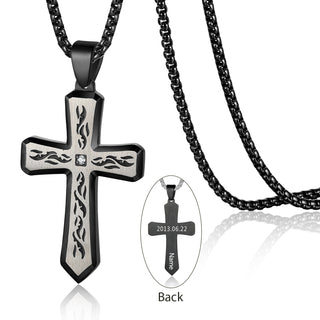 Custom Name Cross Men Necklace