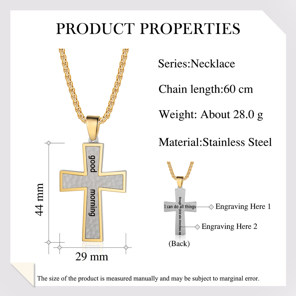 Custom Name Cross Men Necklace