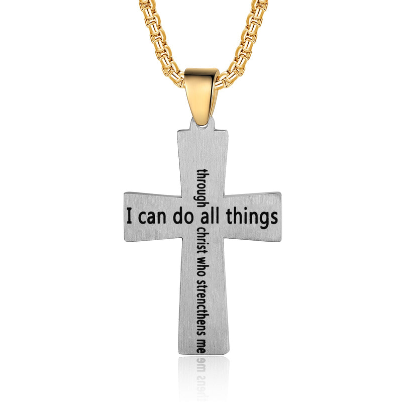 Custom Name Cross Men Necklace