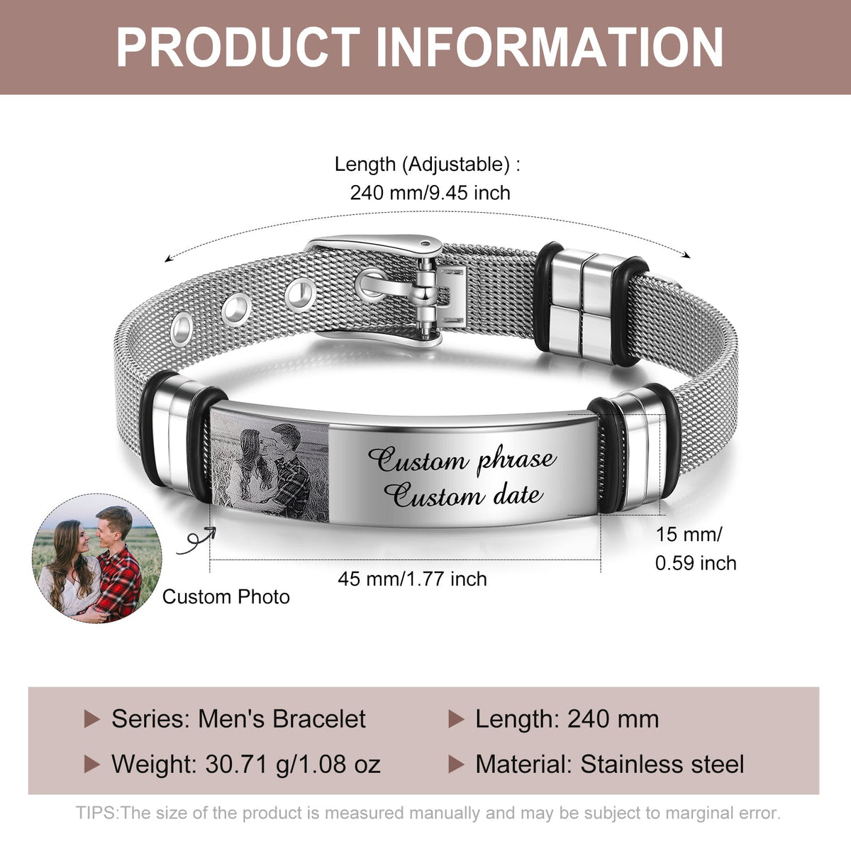 Custom Photo Bangle Bracelet