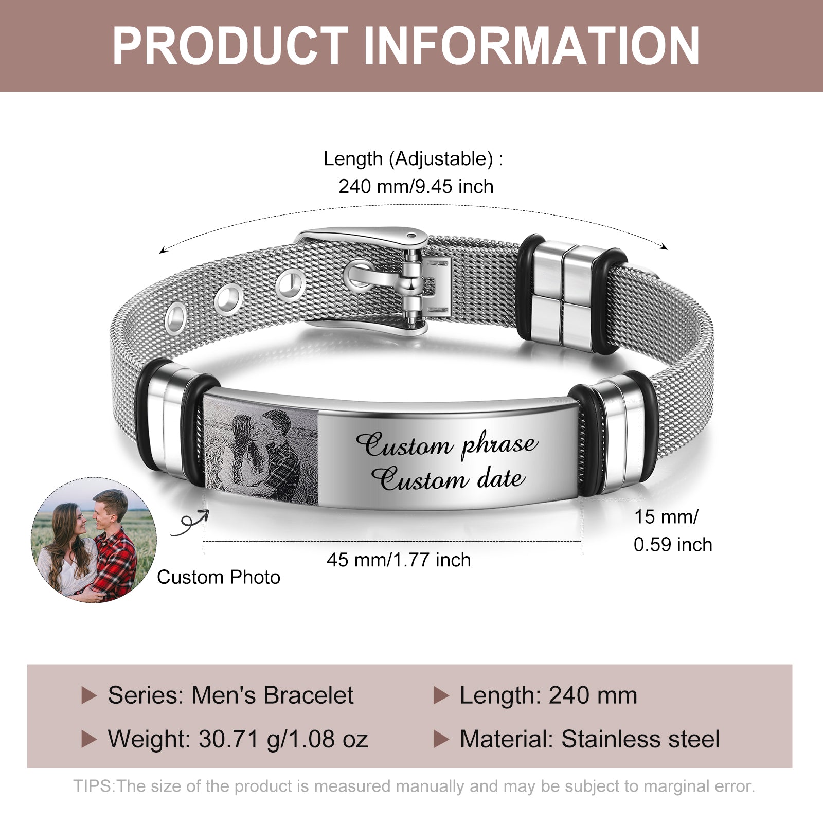 Custom Photo Bangle Bracelet