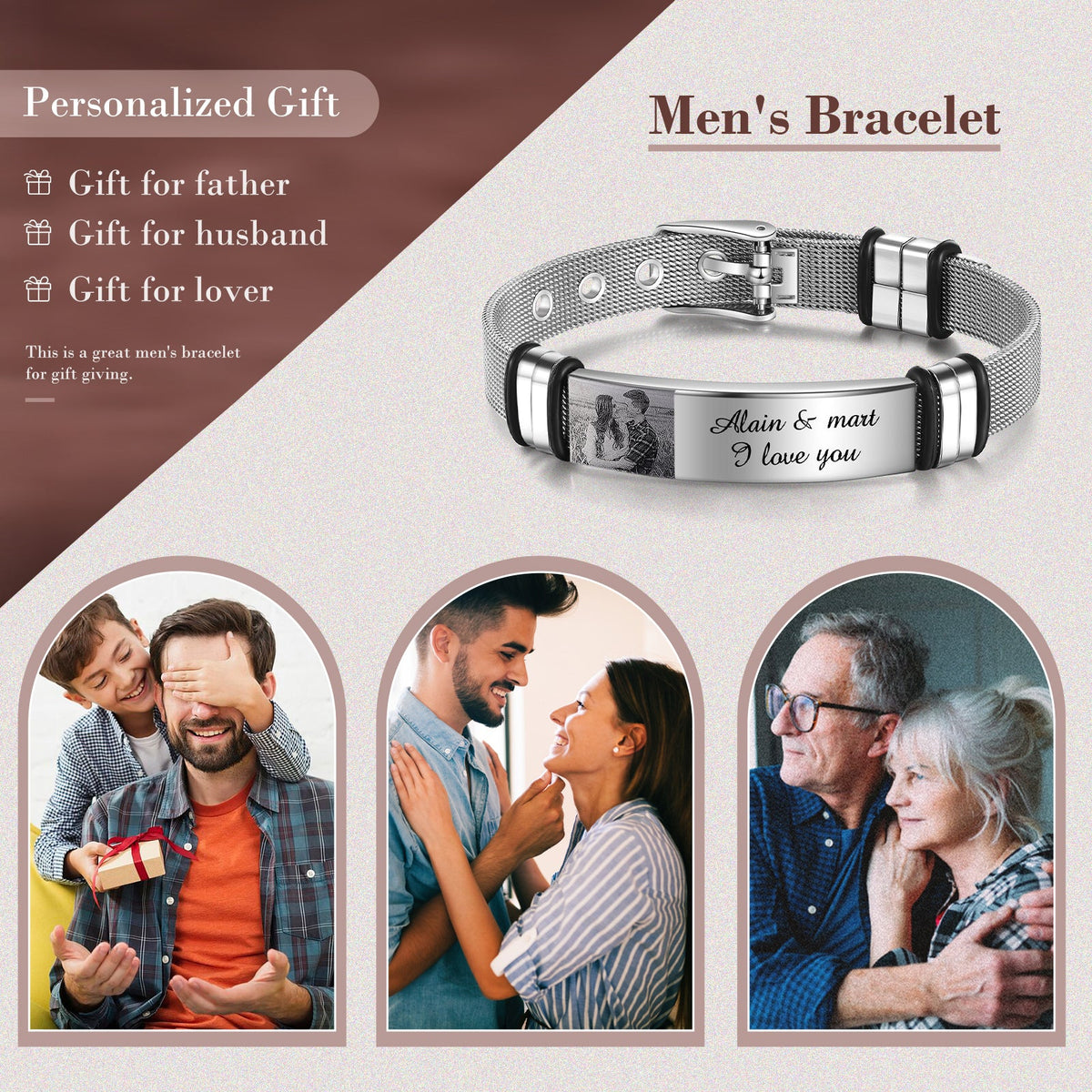 Custom Photo Bangle Bracelet