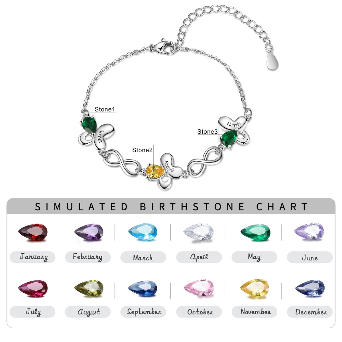 Butterfly Infinity CZ Bracelets