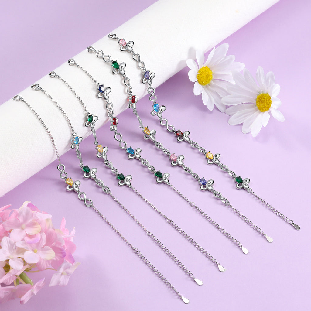 Butterfly Infinity CZ Bracelets