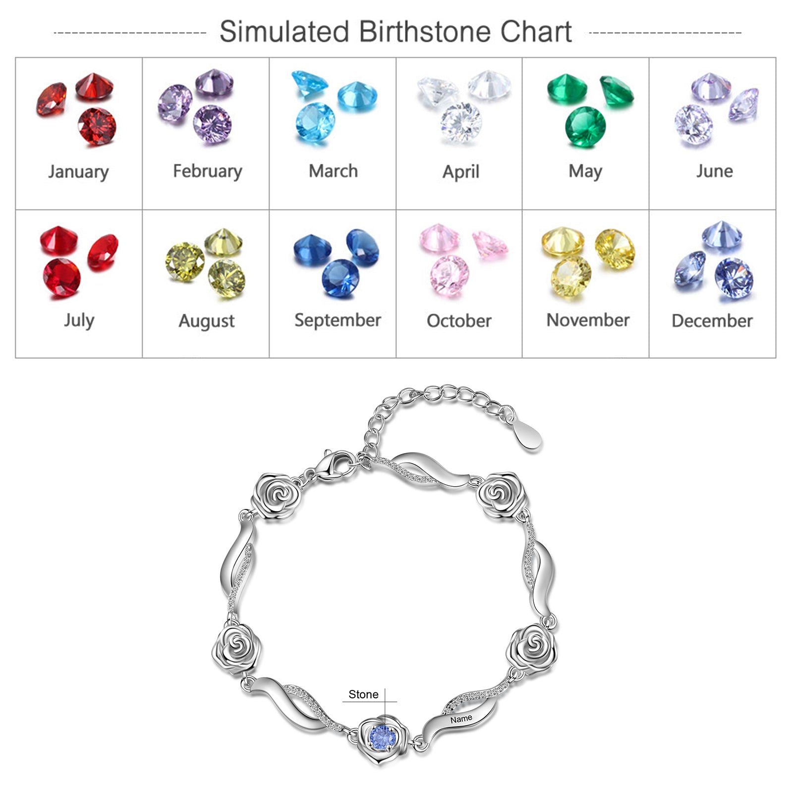 Copper Rose Flower CZ Bracelet