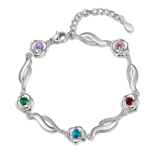 Copper Rose Flower CZ Bracelet