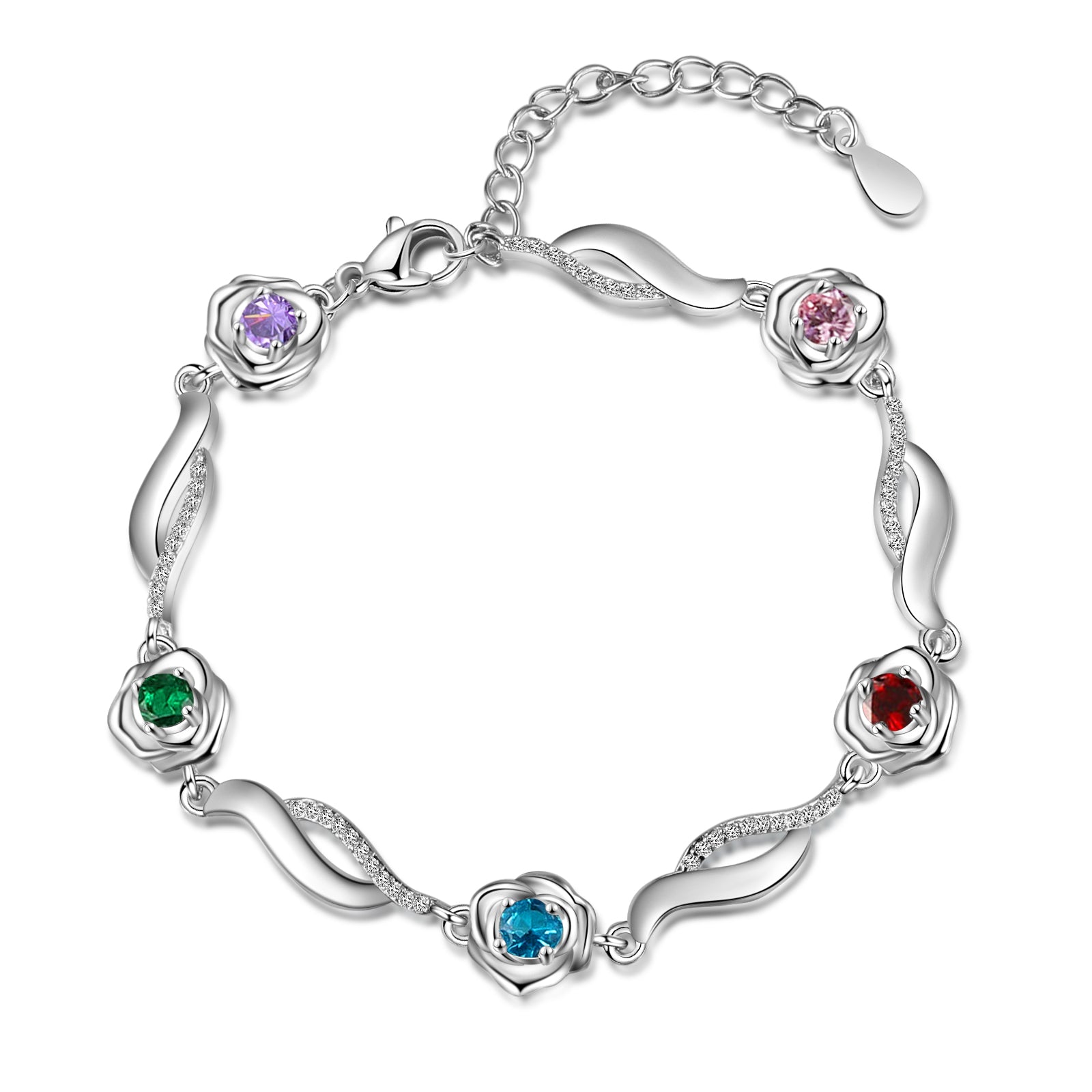 Copper Rose Flower CZ Bracelet