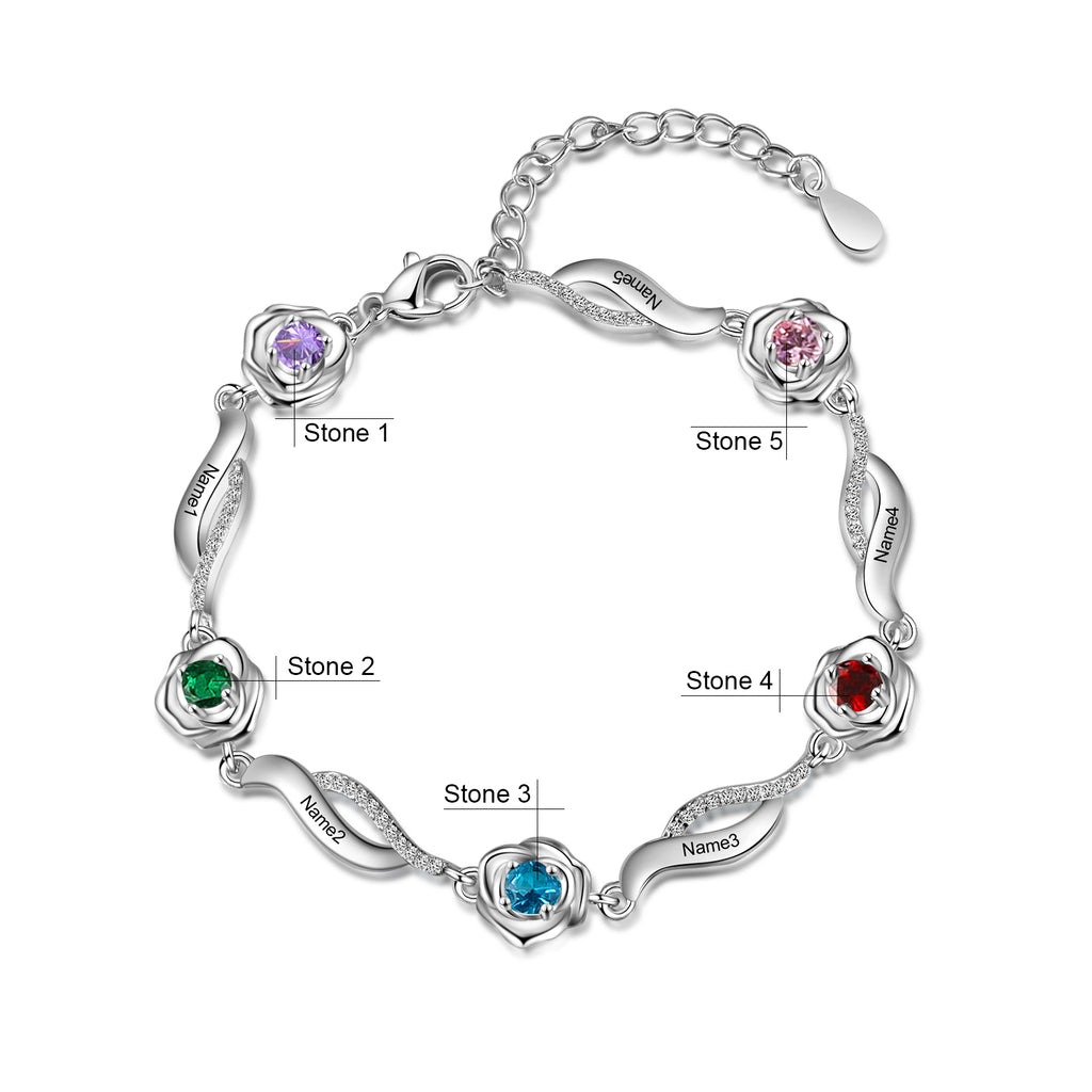 Copper Rose Flower CZ Bracelet