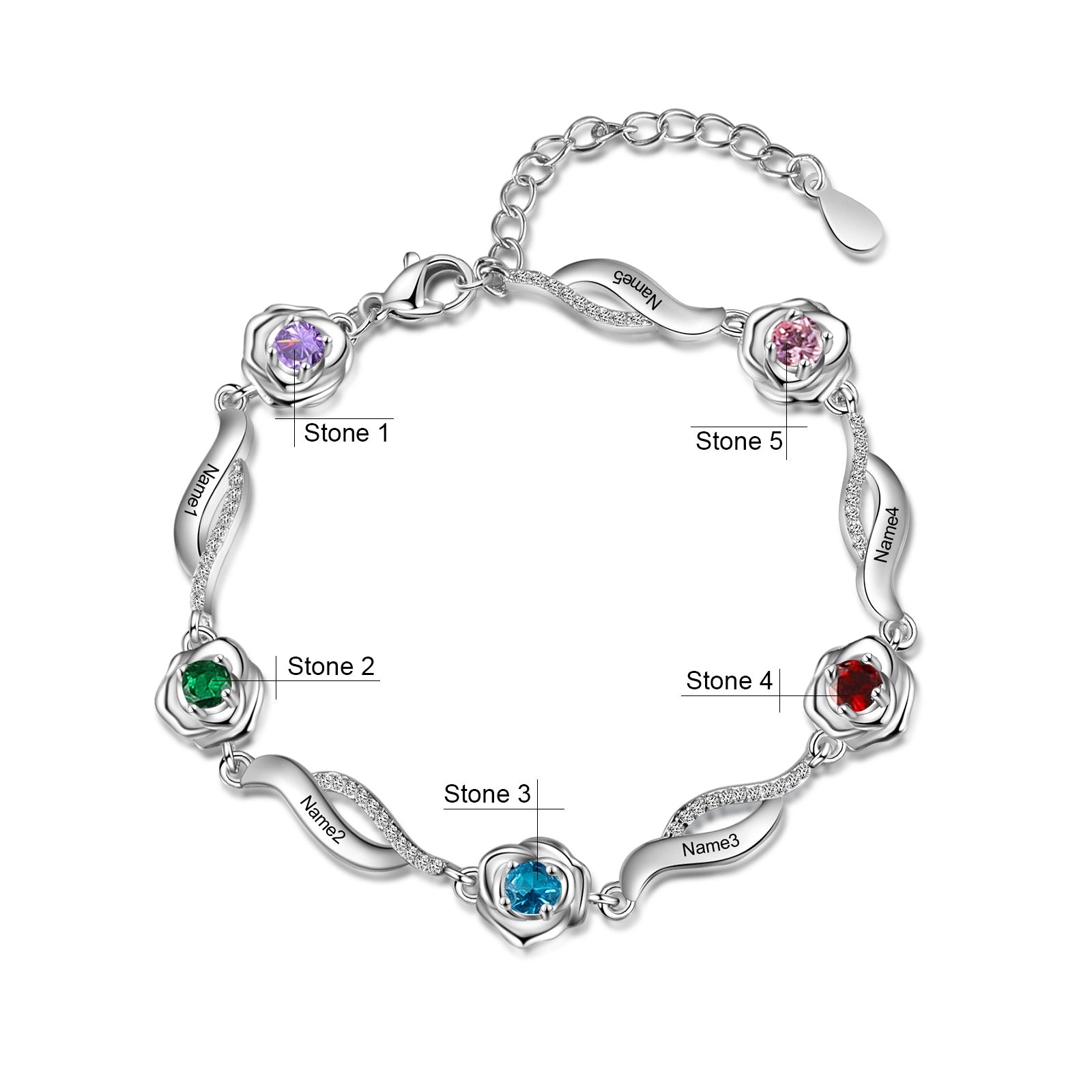 Copper Rose Flower CZ Bracelet