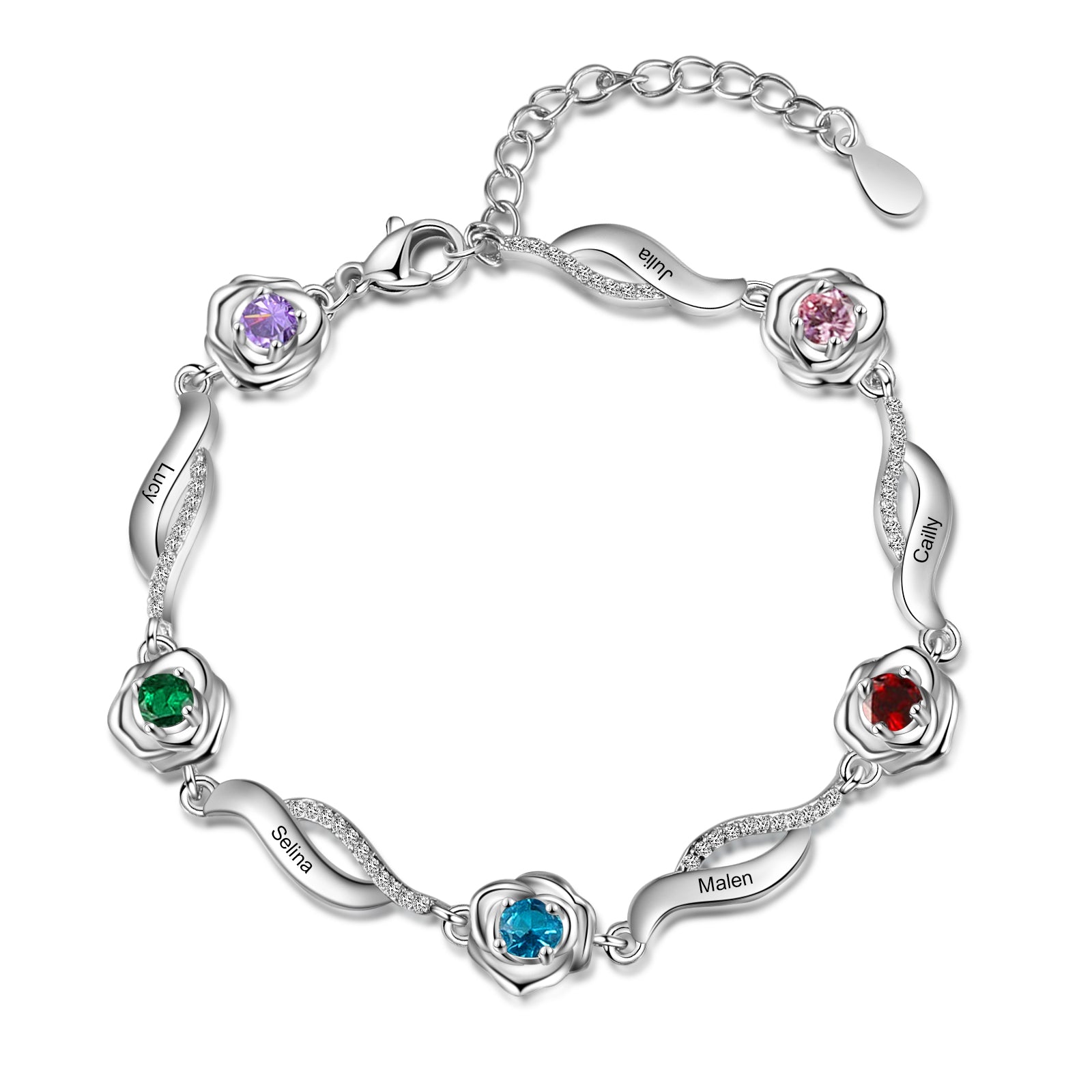 Copper Rose Flower CZ Bracelet