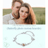 Personalized Rhodium Plated Butterfly Photo Heart Bracelet
