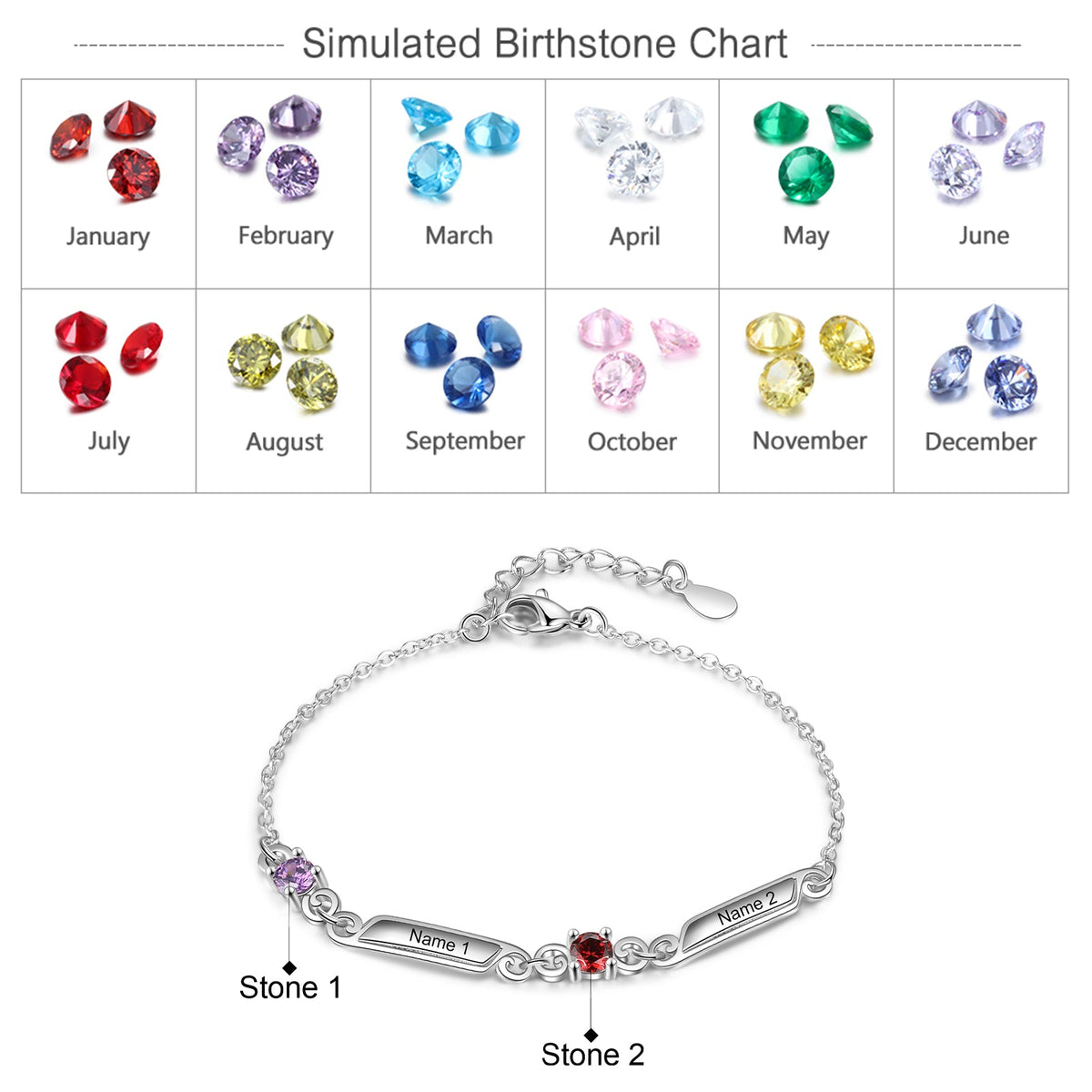 Rhoidum Plated Birthtsone Bracelet