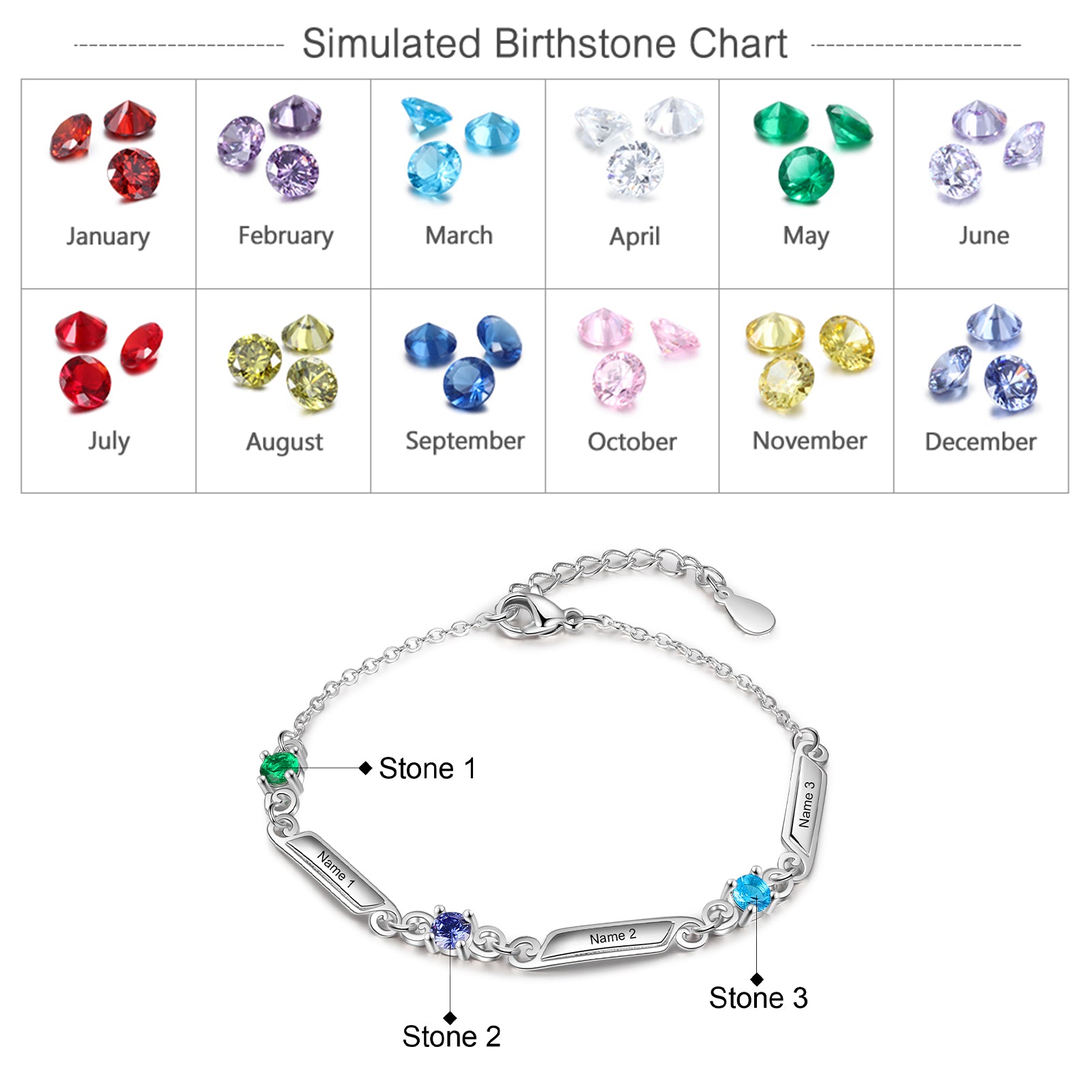 Rhoidum Plated Birthtsone Bracelet