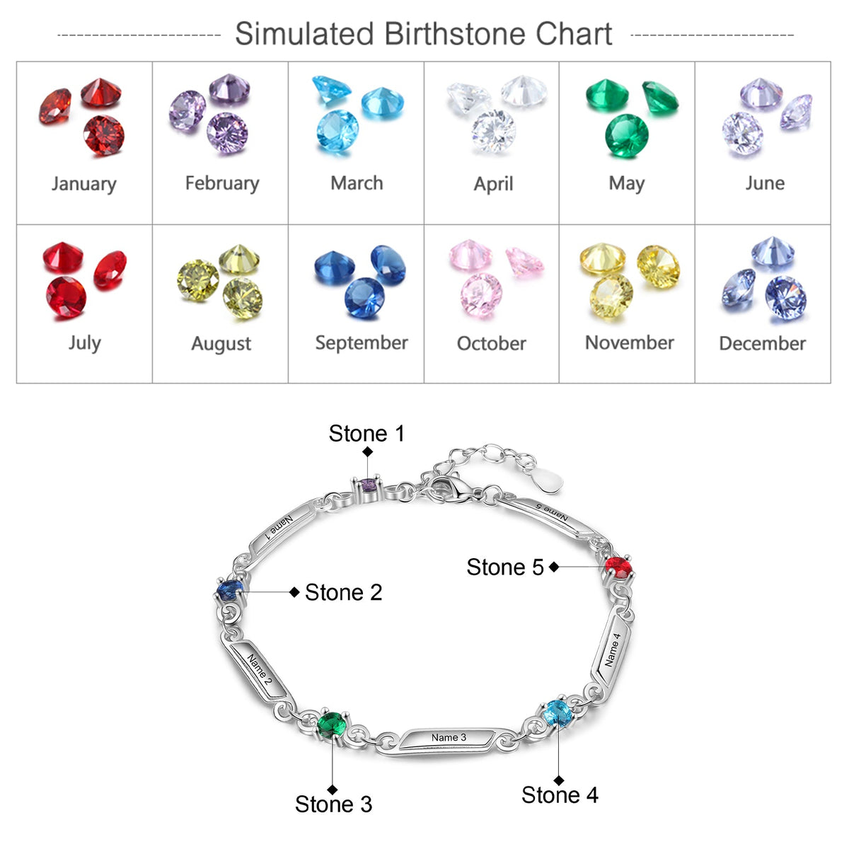 Rhoidum Plated Birthtsone Bracelet