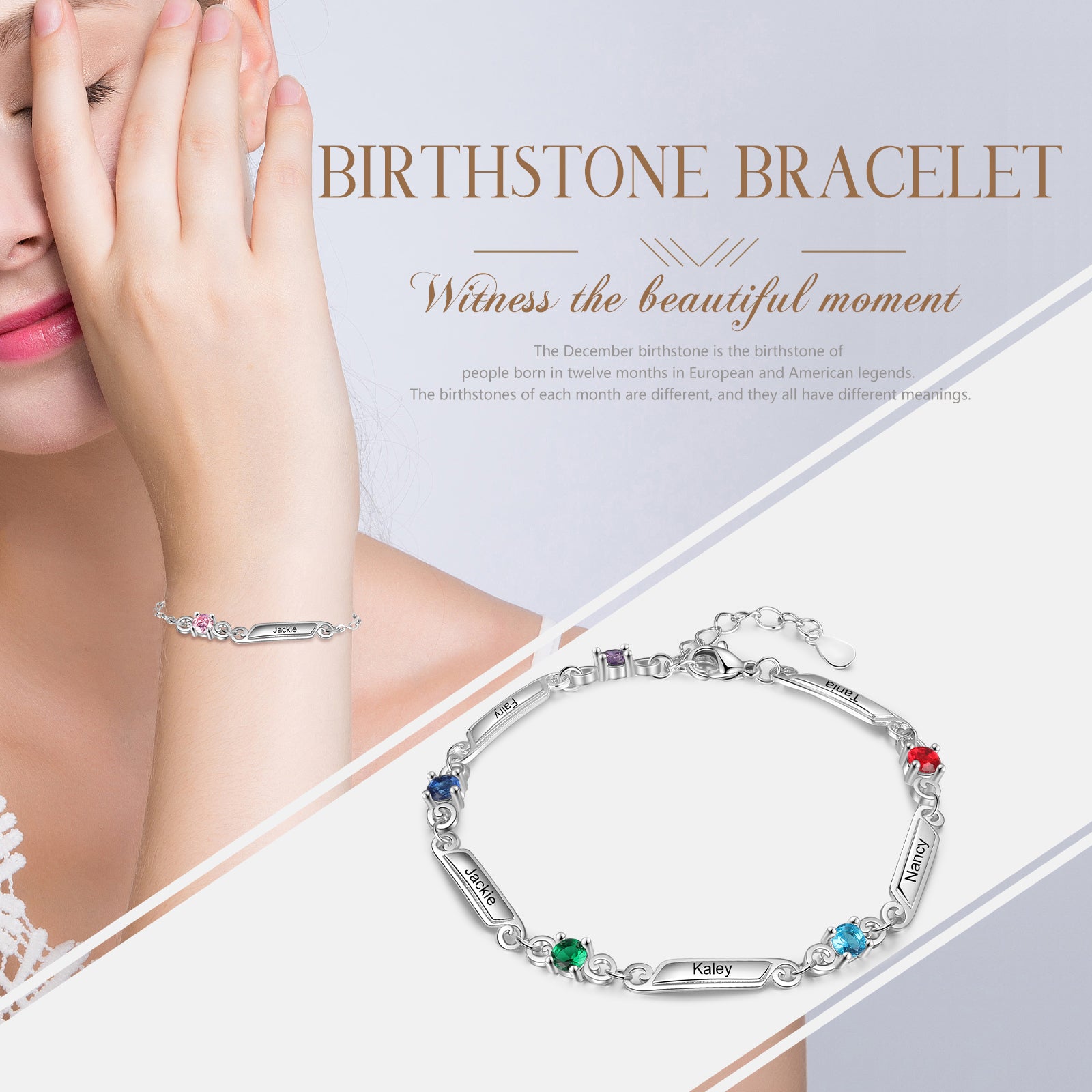 Rhoidum Plated Birthtsone Bracelet