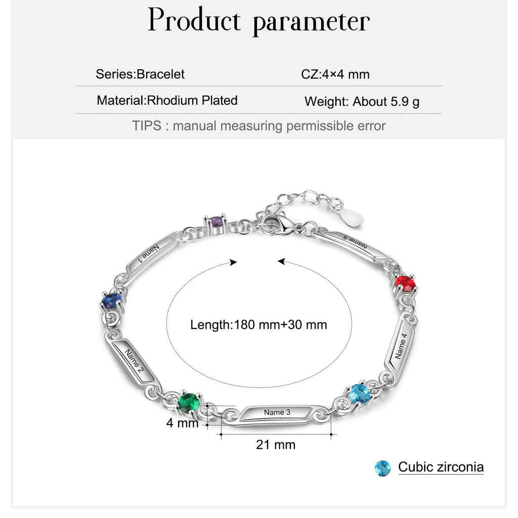 Rhoidum Plated Birthtsone Bracelet