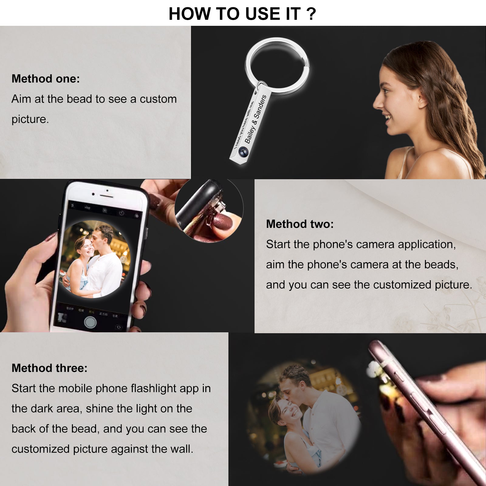 Custom Photo Projection Keychain